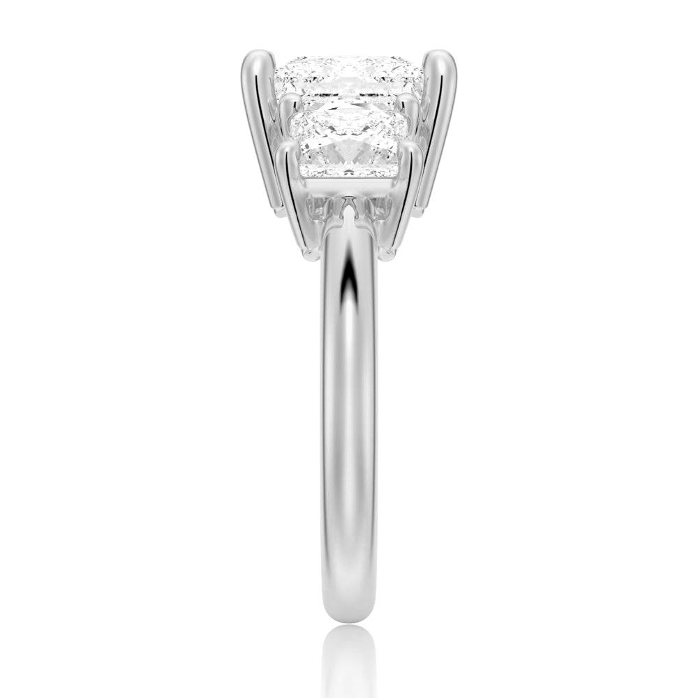 Princess Cut Three Stone Moissanite Engagement Ring - 14K White Gold Wedding Band for Women | Perfect Proposal, Anniversary & Bridal Jewelry Gift