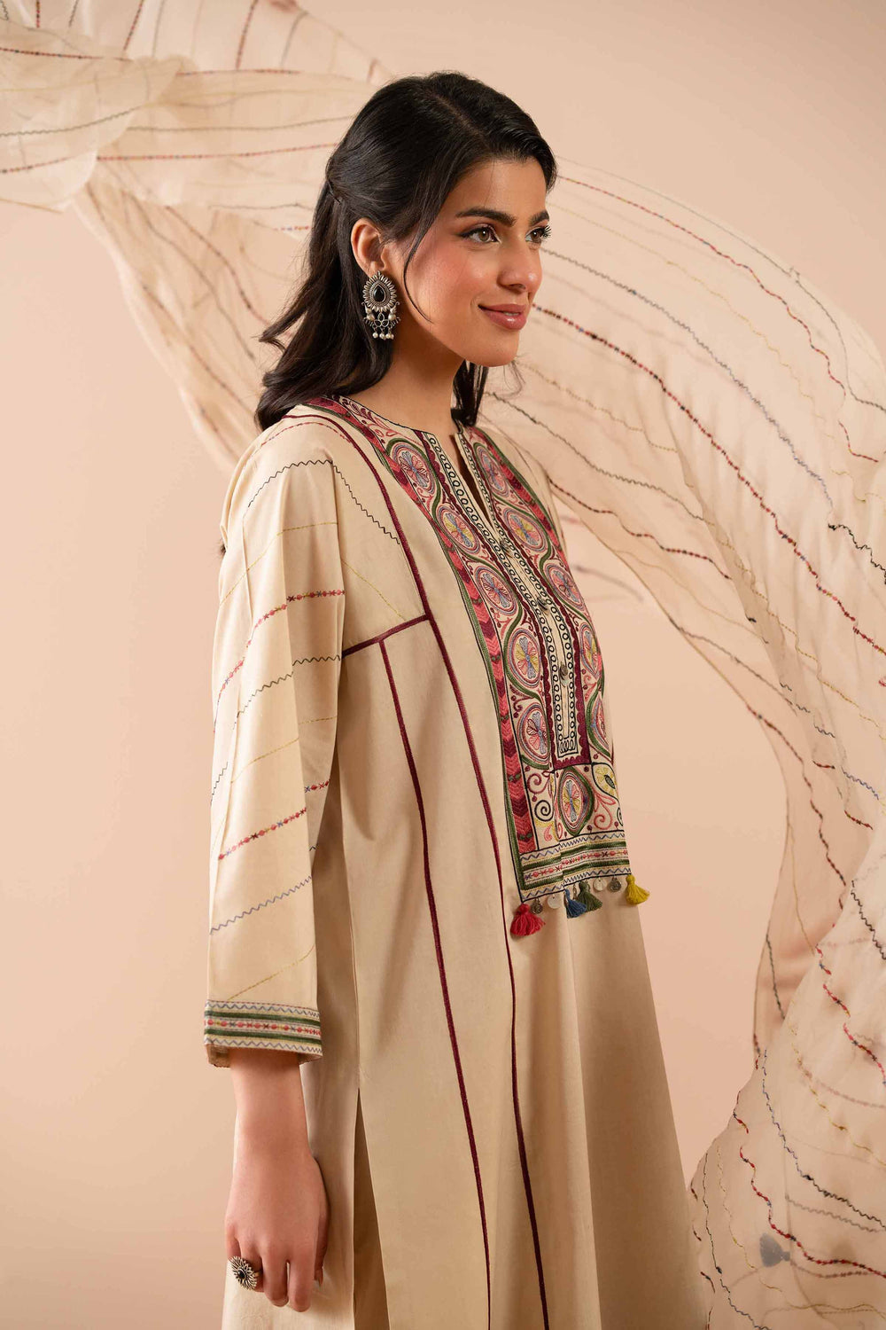 Nishat Cambric Beige Stitched Suit for Men - Premium Formal Wear for Business Meetings & Special Occasions