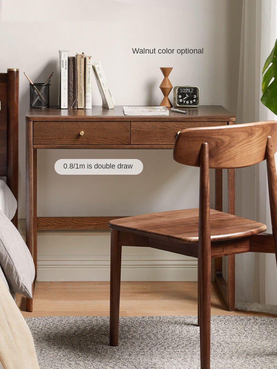 Solid Oak Wood Small Office Desk - Compact & Durable Home Office Furniture for Writing, Studying & Remote Work