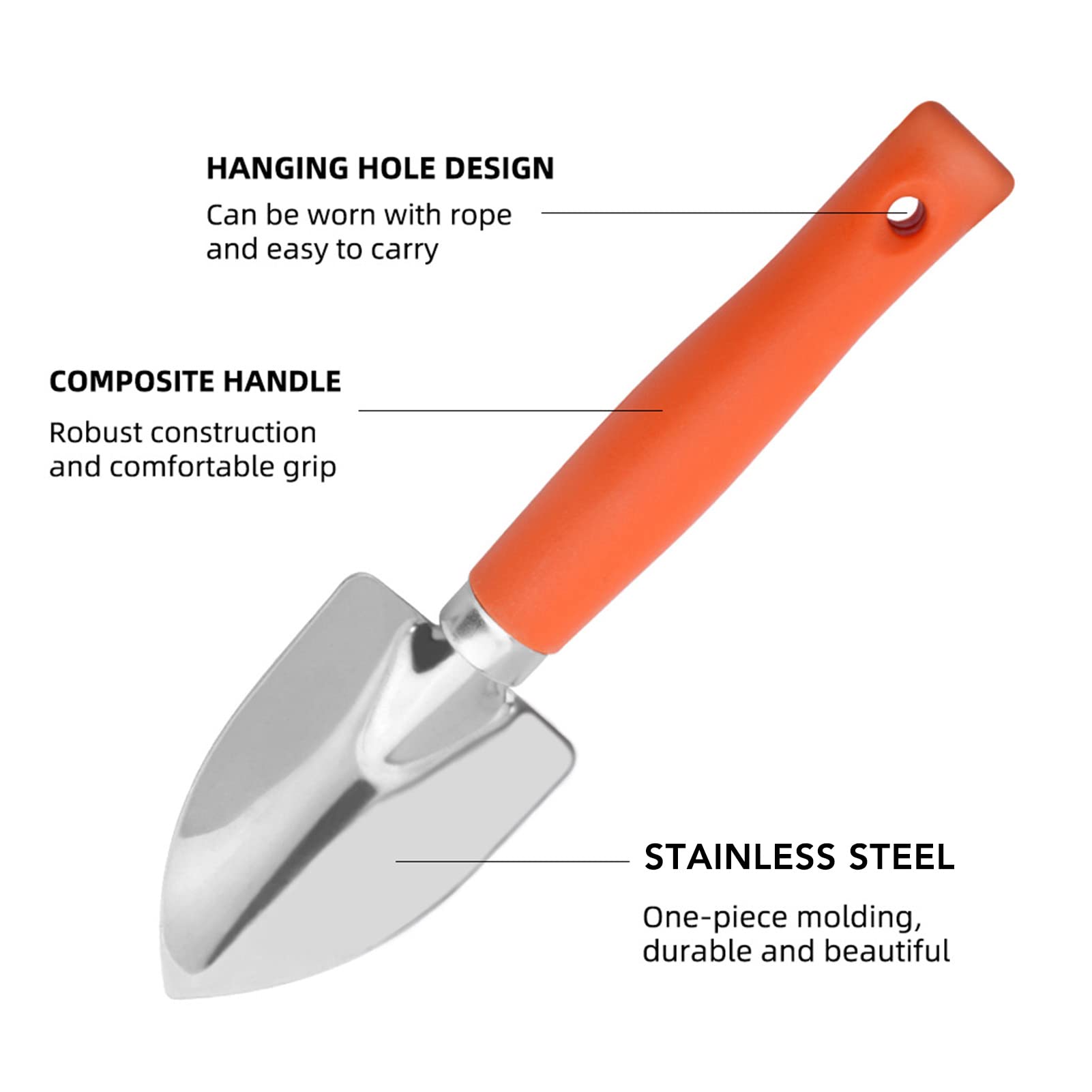 Mokylor 3-Piece Stainless Steel Garden Tool Set for Women - Mini Hand Shovel, Trowel, Cultivator for Succulents, Indoor Plants & Small Gardening Projects | Perfect for Home, Office & Gift Giving
