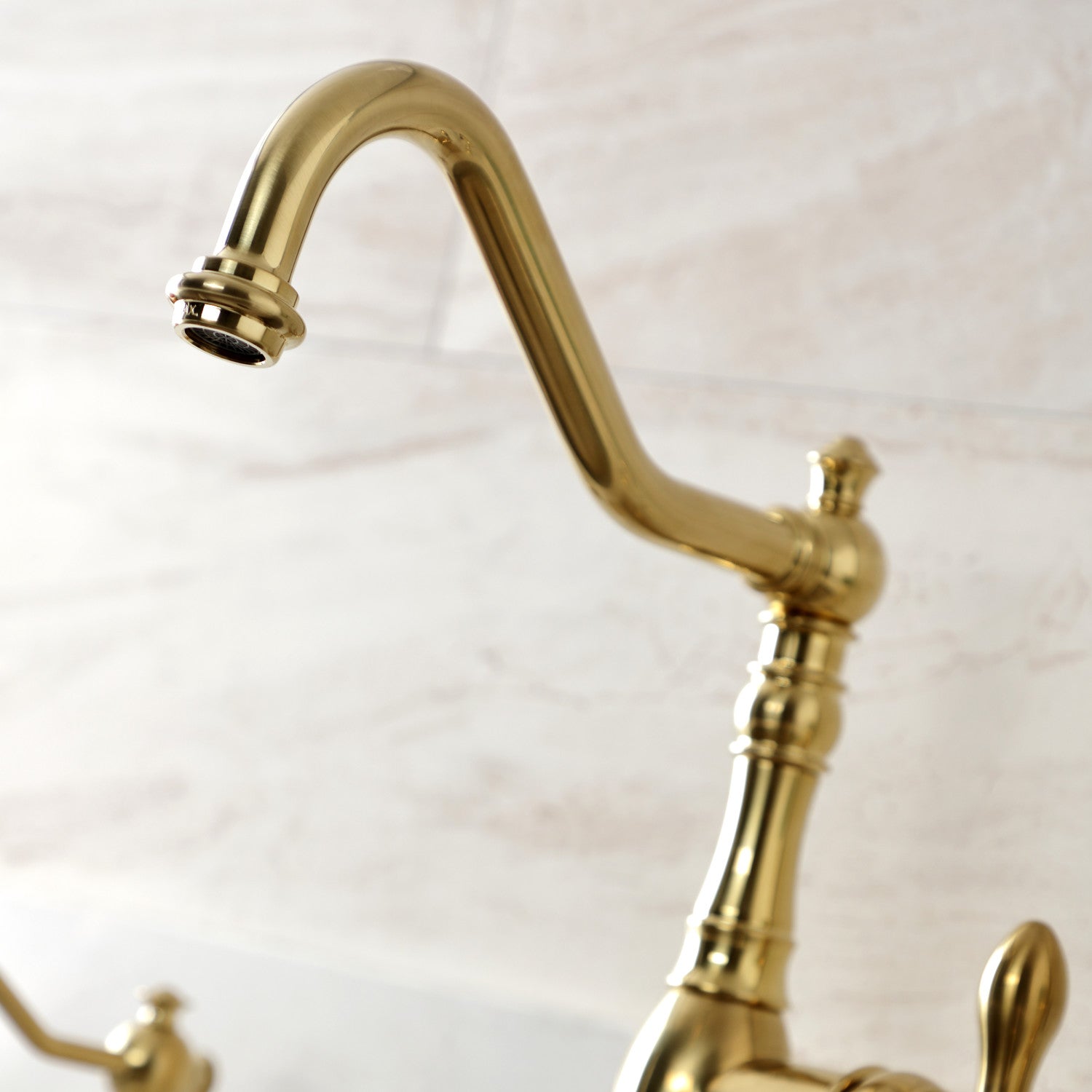 American Classic GSY7707ACLBS Single Handle 2 or 4 Hole Deck Mount Kitchen Faucet with Brass Side Sprayer, Brushed Brass - Perfect for Modern Farmhouse & Commercial Kitchens