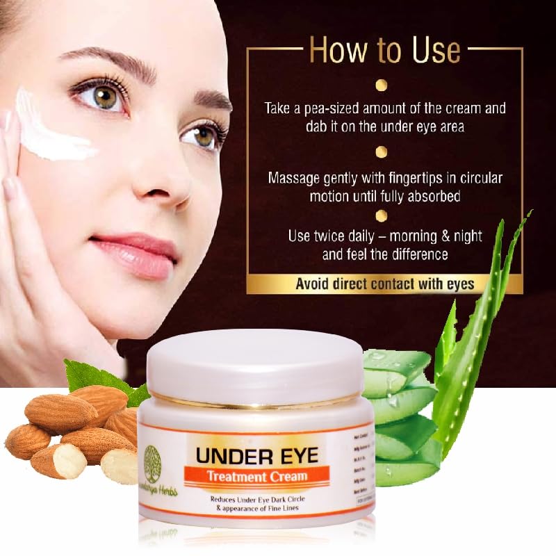Soundarya Herbs Under Eye Treatment Cream - Reduces Dark Circles, Fine Lines & Puffiness | Brightening & Anti-Aging Eye Cream for Women & Men | Perfect for Night Care & Daily Use