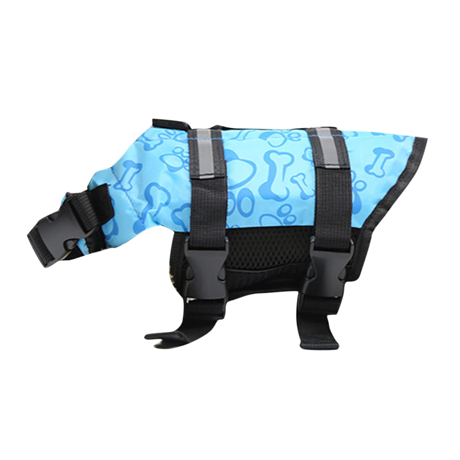 JKRED Reflective Striped Dog Life Vest with Handle - Floating Pet Jacket for Swimming & Water Safety - Blue, Small - Ideal for Boating, Beach & Pool Activities