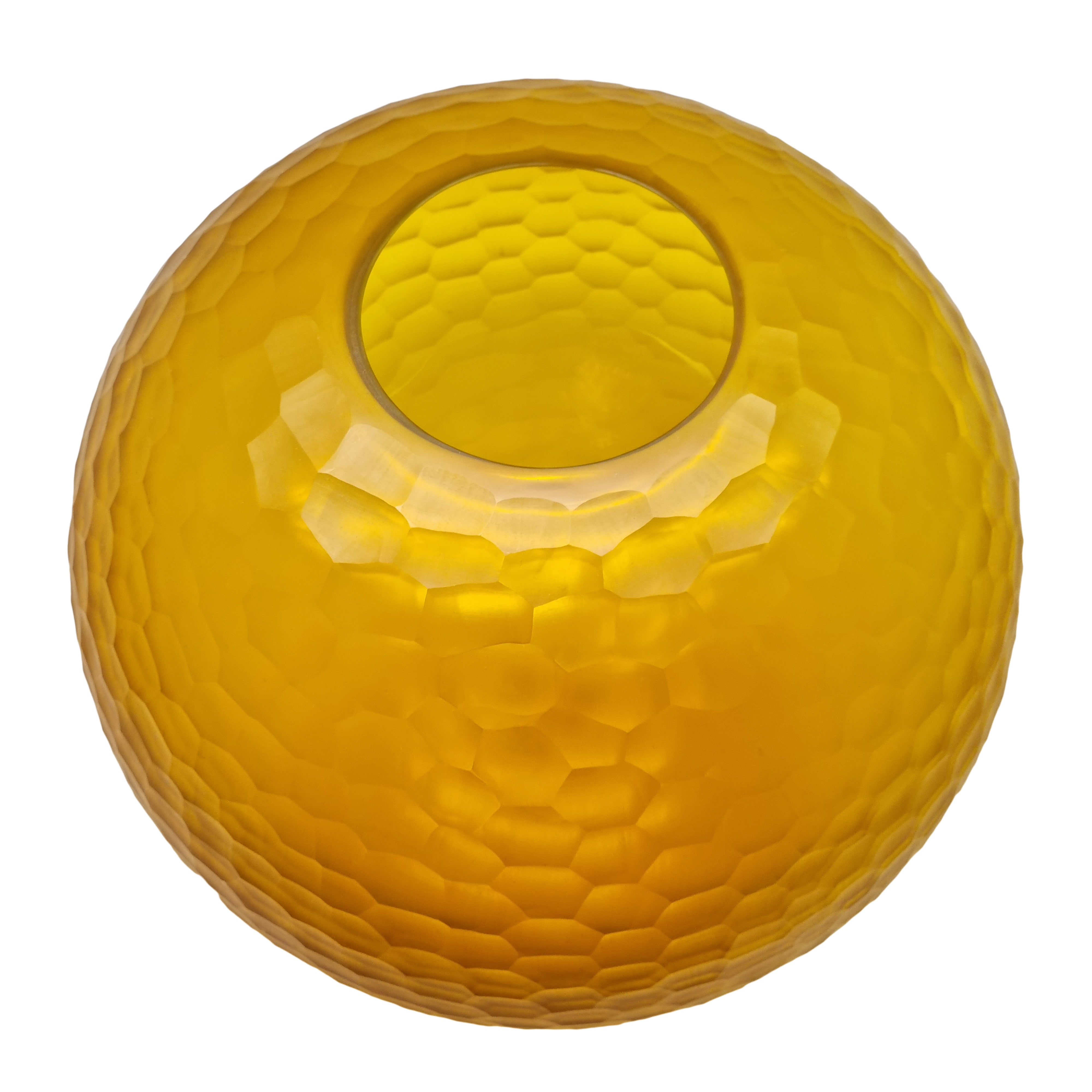 Victoria Round Glass Vase 34x29.5cm Amber - Elegant Home Decor for Centerpieces, Wedding Flowers, and Living Room Table Decor