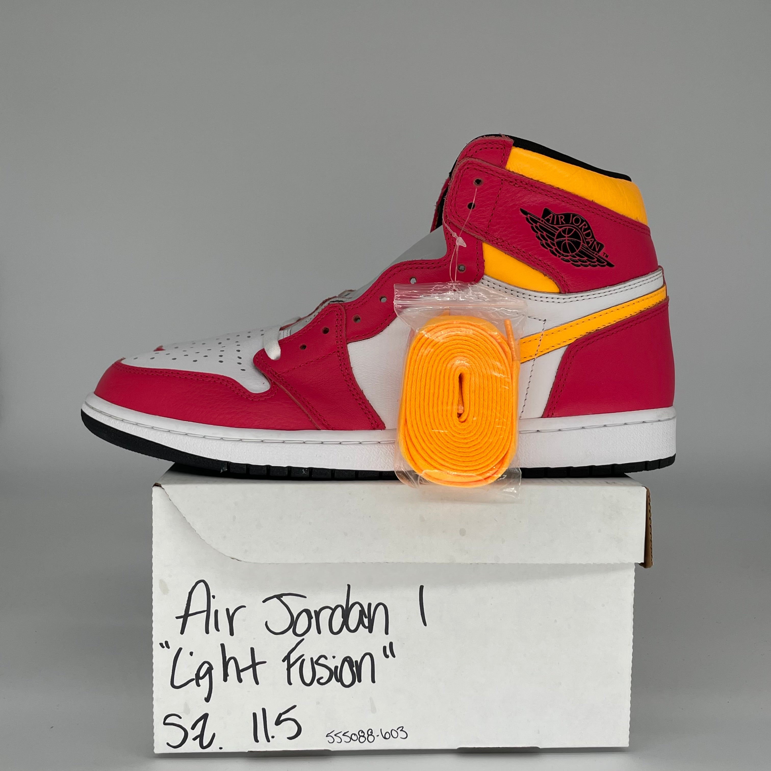 AIR JORDAN 1 Retro High OG Light Fusion Red Men's Basketball Shoes Size 11.5 - Style 555088-603 | Sneakers for Streetwear, Sports & Casual Outfits