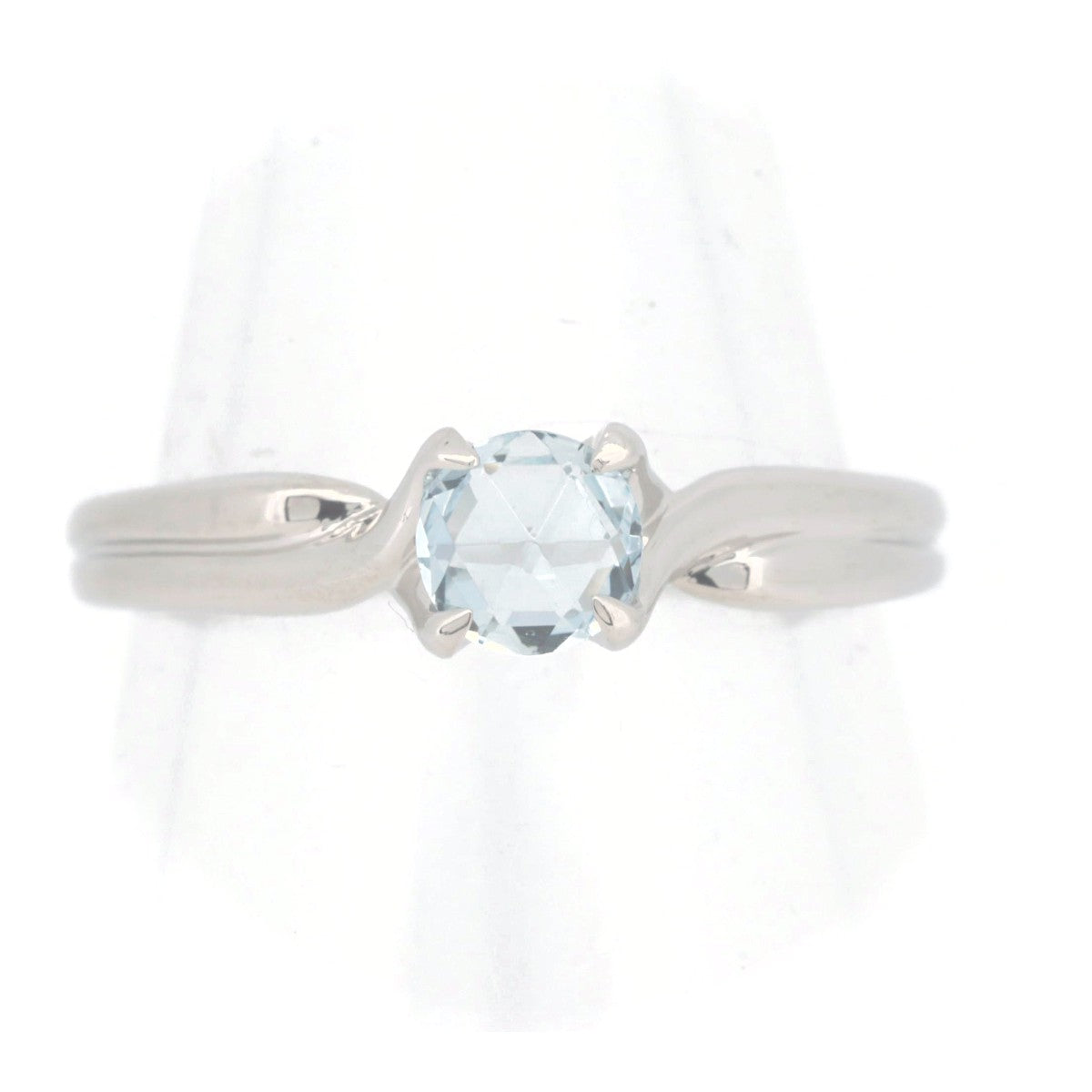 4℃ Genuine Aquamarine Platinum Ring for Women - Elegant Birthstone Jewelry for Engagement, Wedding & Anniversary Gifts
