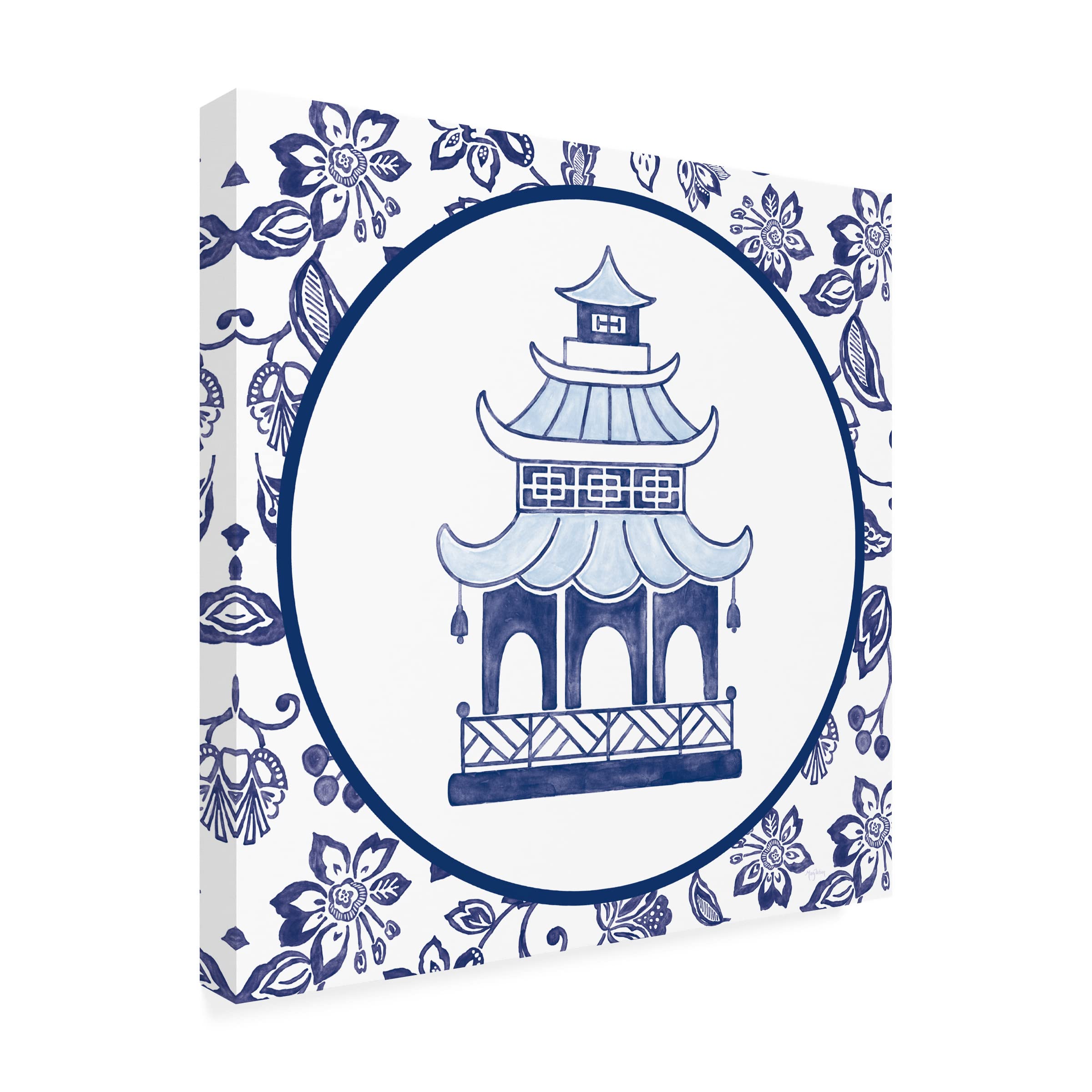 Trademark Fine Art 'Everyday Chinoiserie VIII' Canvas Wall Art by Mary Urban - Elegant Asian-Inspired Home Decor for Living Room, Bedroom & Office