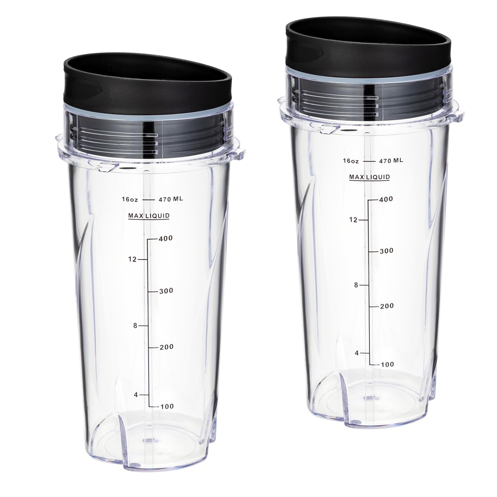 16oz Replacement Cups for Ninja QB3001SS Compact Personal Blender with Lids - 2 Pack - Perfect for Smoothies, Protein Shakes & On-the-Go Blending