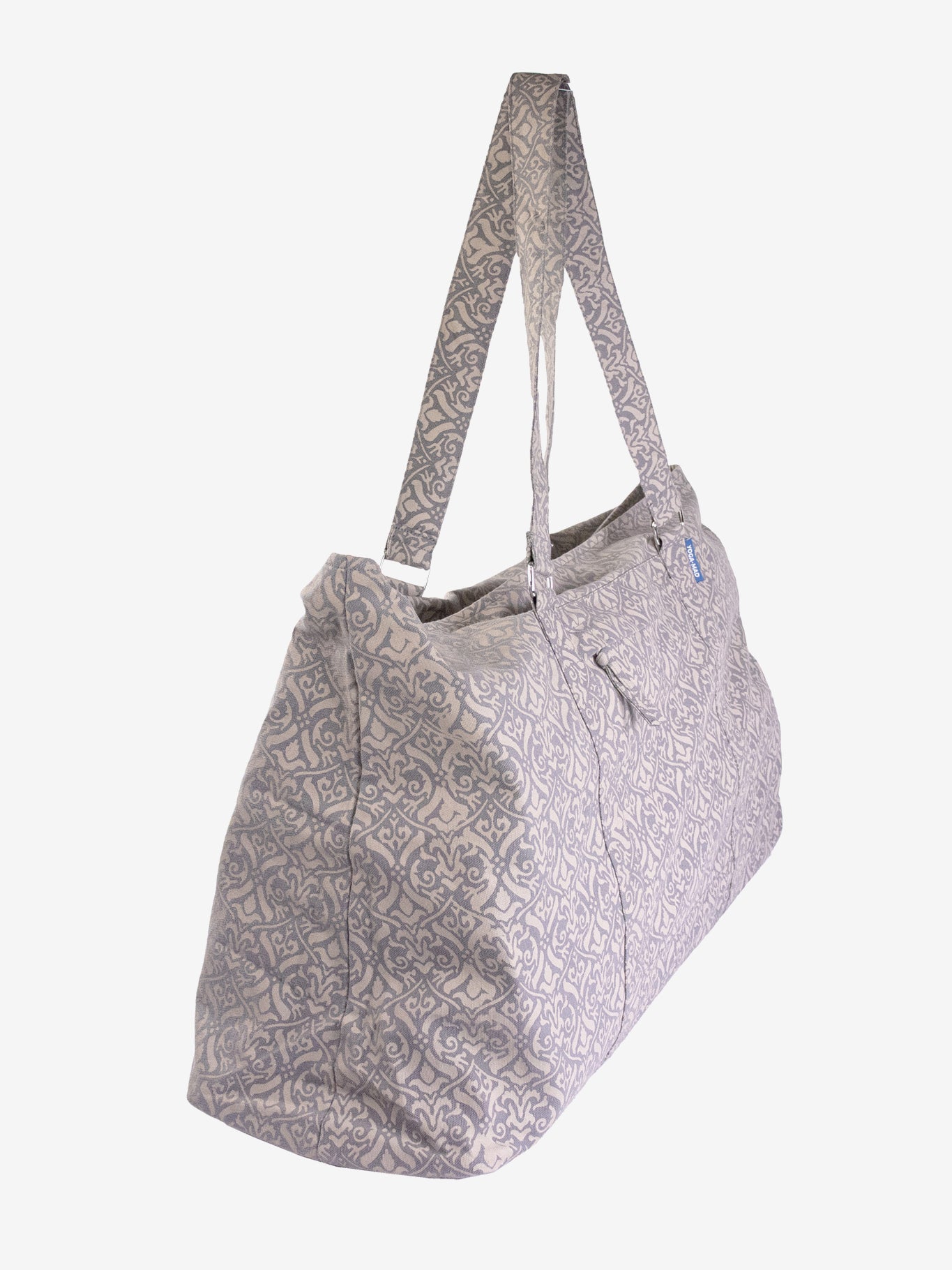 Yoga Mad Yoga Weekender Bag - Grey Brocade Travel Duffel for Women | Perfect for Yoga Classes, Gym, Weekend Getaways & Travel