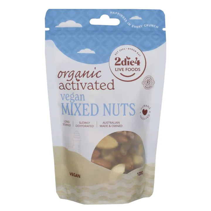 Organic Vegan Mixed Nuts with Activated Ingredients - Premium Healthy Snack for Energy Boost, Keto & Paleo Diet - Perfect for Office, Travel & Gym