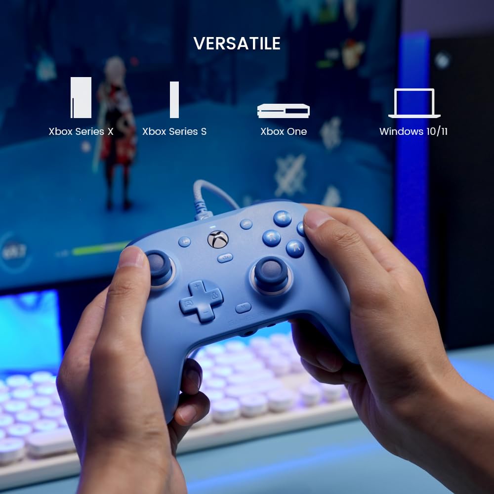 GameSir G7 SE Blue Wired Xbox Controller for PC, Xbox Series X/S, Xbox One - Officially Licensed Hall Effect Gamepad with 3.5mm Headphone Jack, 2 Programmable Back Buttons, 1000Hz Polling Rate & Anti-Stick Drift Technology - Perfect for FPS, Racing & Action Games