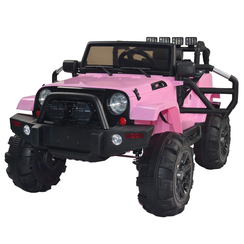 Ochine 12V Electric Ride On Car for Kids - Battery Powered Truck with Remote Control, LED Lights, Wheels & Suspension - Perfect for Indoor & Outdoor Play (Ships from USA)