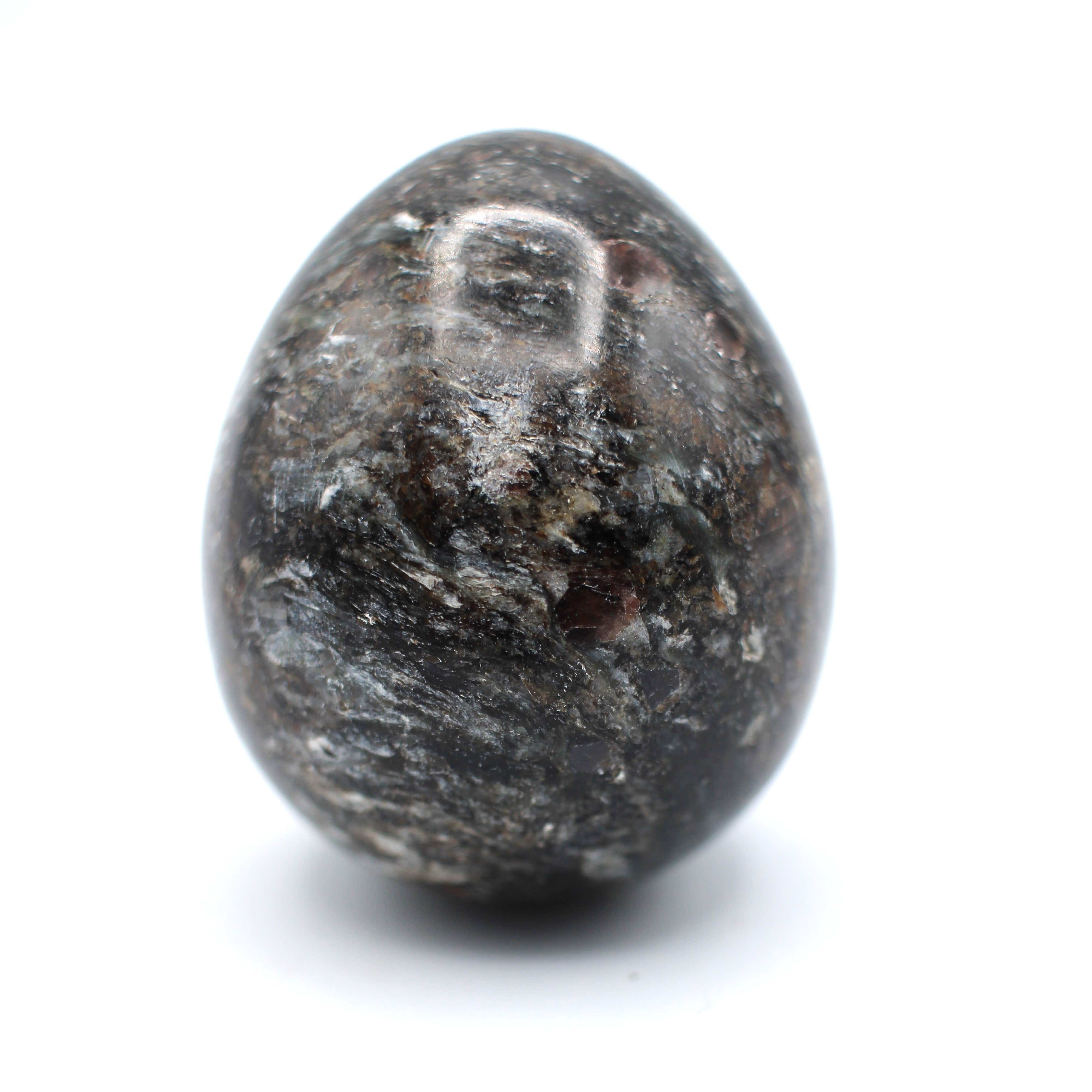 Natural Canadian Staurolite Garnet Mica Schist Egg - Unique Healing Crystal for Meditation, Reiki & Home Decor