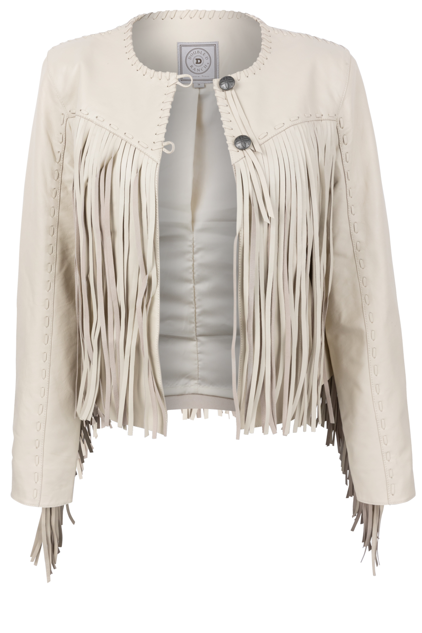 Double D Ranch Sonora Fringe Jacket for Women - Western Style Leather Coat with Tassel Details - Perfect for Cowgirl Fashion, Rodeo Events & Country Music Concerts