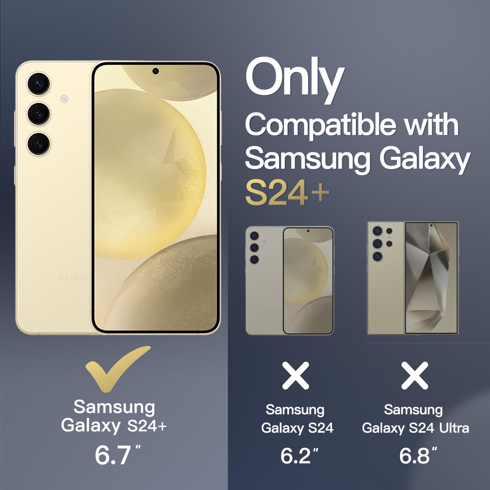 JETech Magnetic Case for Samsung Galaxy S24+ / S24 Plus 5G - MagSafe Compatible, Shockproof Translucent Matte Back Phone Cover (Gold) | Perfect for Work, Travel & Everyday Protection