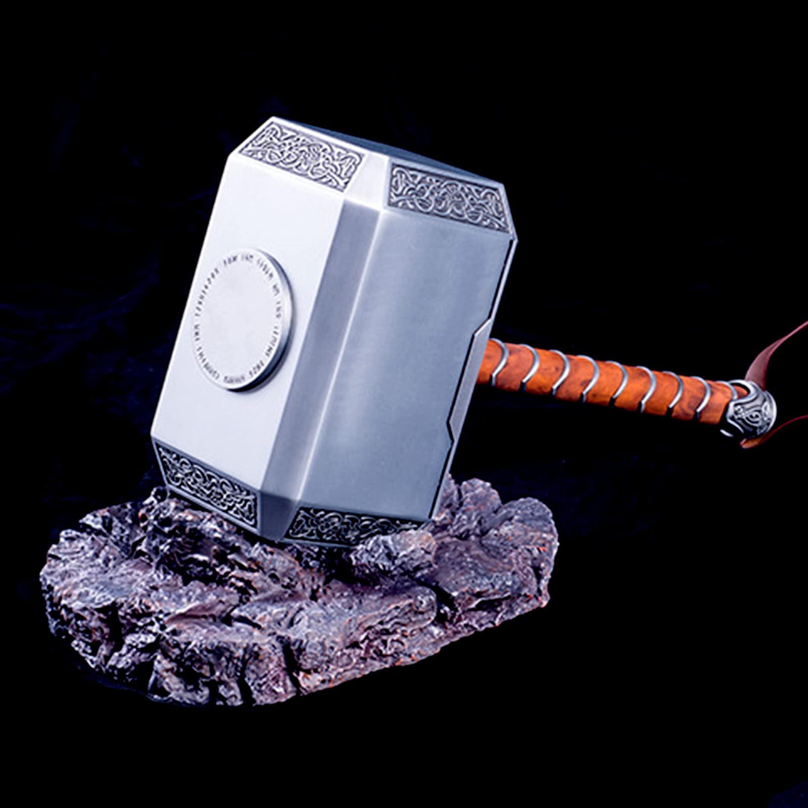 Mulrcks Large Norse Mythology Thor's Hammer - Authentic Aluminum Mjolnir Replica with Display Stand | Viking Decor, Cosplay Prop, Collectible Gift for Marvel Fans