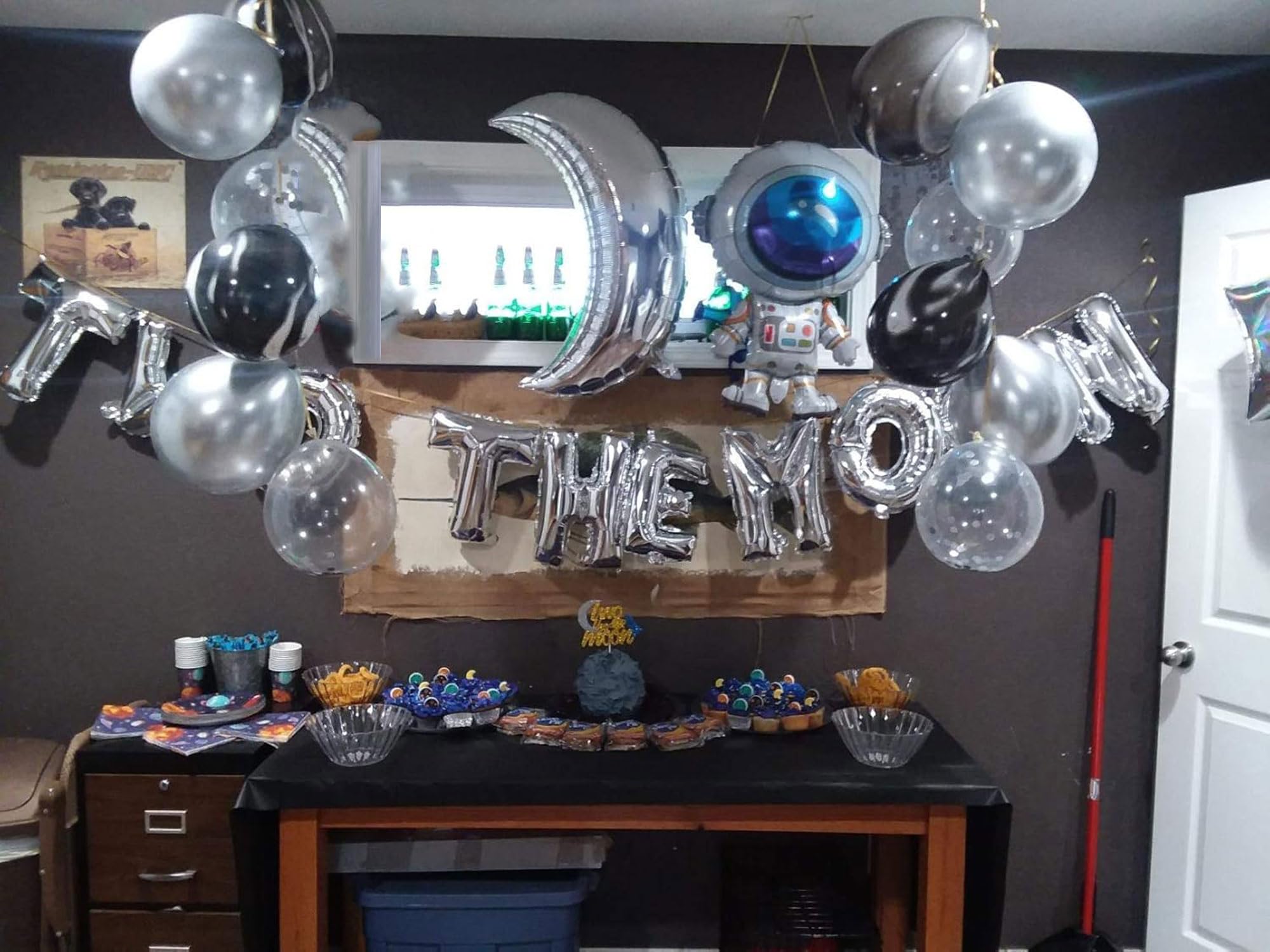 JeVenis Two the Moon Balloons - Space Birthday Party Decorations, Galaxy & Astronaut Balloons for Outer Space Theme Parties, Baby Showers & NASA Events - Perfect for Space-Themed Decorations, Kids Room Decor & Celestial Celebrations