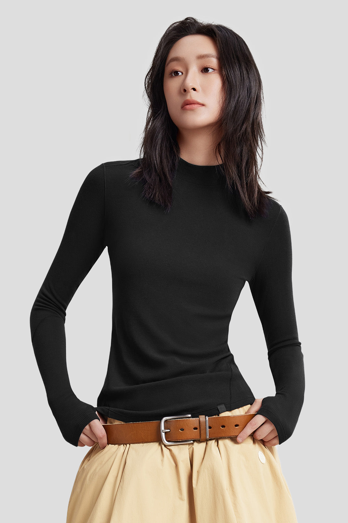 SoftShield Women's WarmCore Half Turtleneck Thermal Shirt - Cozy Winter Layering for Outdoor Activities & Casual Wear