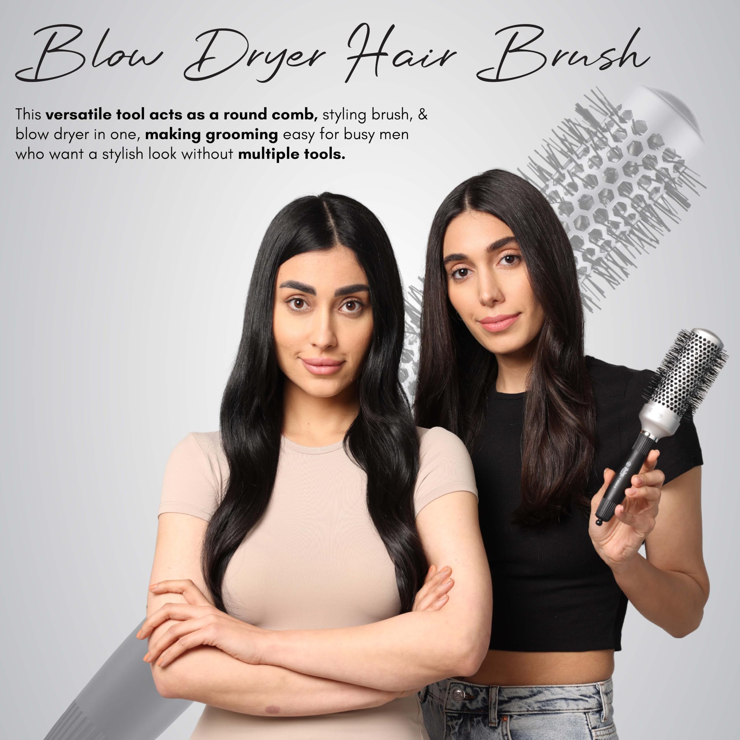Beauté Secrets Professional Round Hair Brush for Women & Men - Blow Dryer Brush, Styling Comb for Voluminous, Bouncy Curls - Perfect for Salon-Quality Hair at Home, Travel & Daily Styling