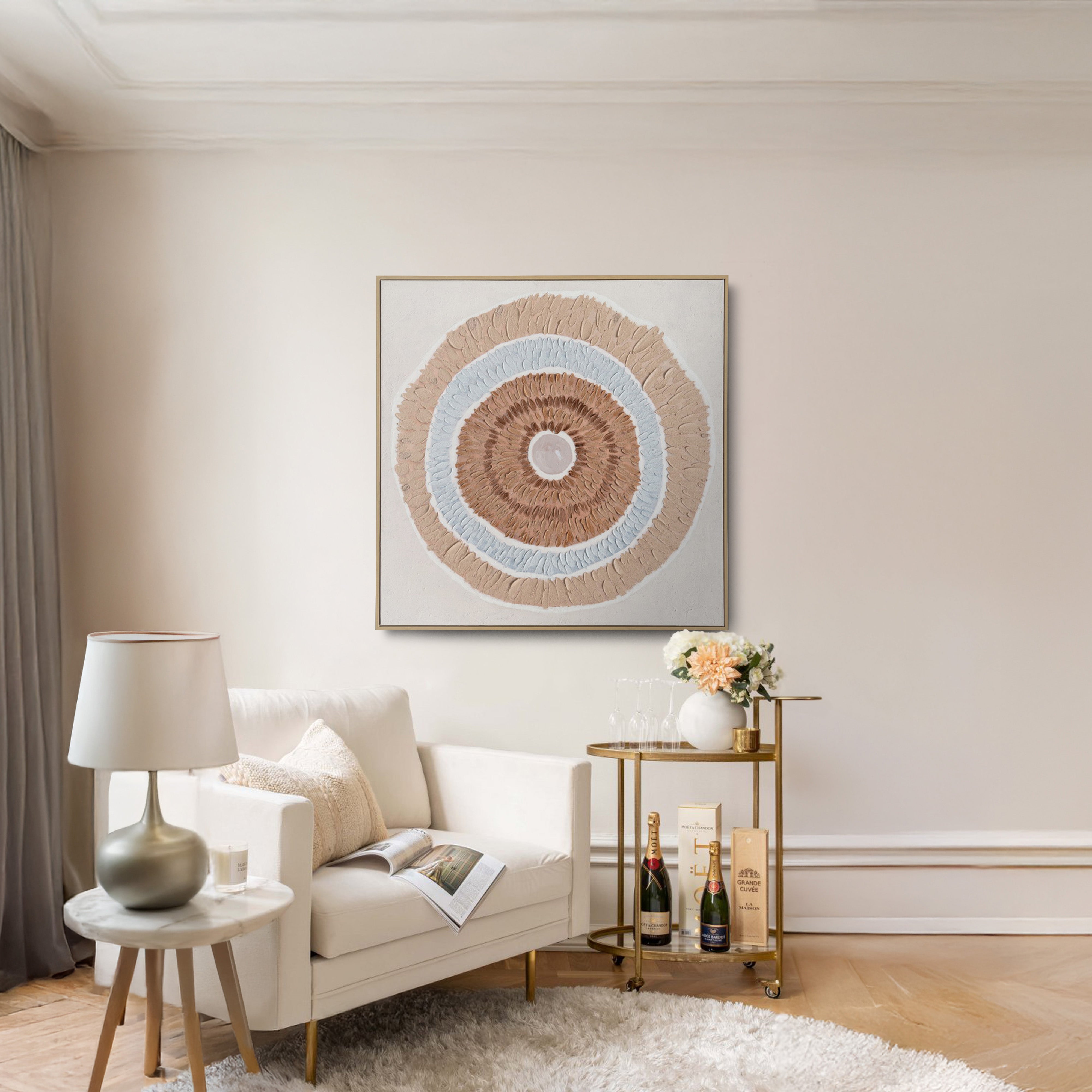 Urban Style Textured Oil Painting Brushmarks Natural Ring - Elegant Handmade Jewelry for Women, Perfect for Art Lovers & Boho Fashion