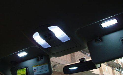 2-Pack Xenon White 3 SMD 6641 LED Bulbs for Car Sun Visor Vanity Mirror Lights - Perfect for Nighttime Makeup & Interior Lighting Upgrade