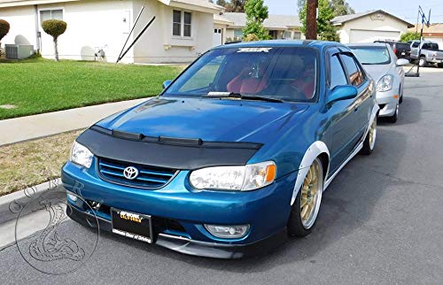 1998-2002 Toyota Corolla Car Hood Bra Mask Cover - Black Protective Bonnet Protector for Road Debris & UV Protection - Perfect for Daily Commute & Long Road Trips