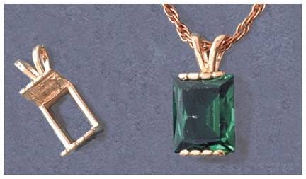 Solid Sterling Silver or 14kt Gold 8x6mm to 16x12mm Emerald Pendant Setting - Handcrafted in USA - Elegant Jewelry for Gifts, Weddings & Special Occasions