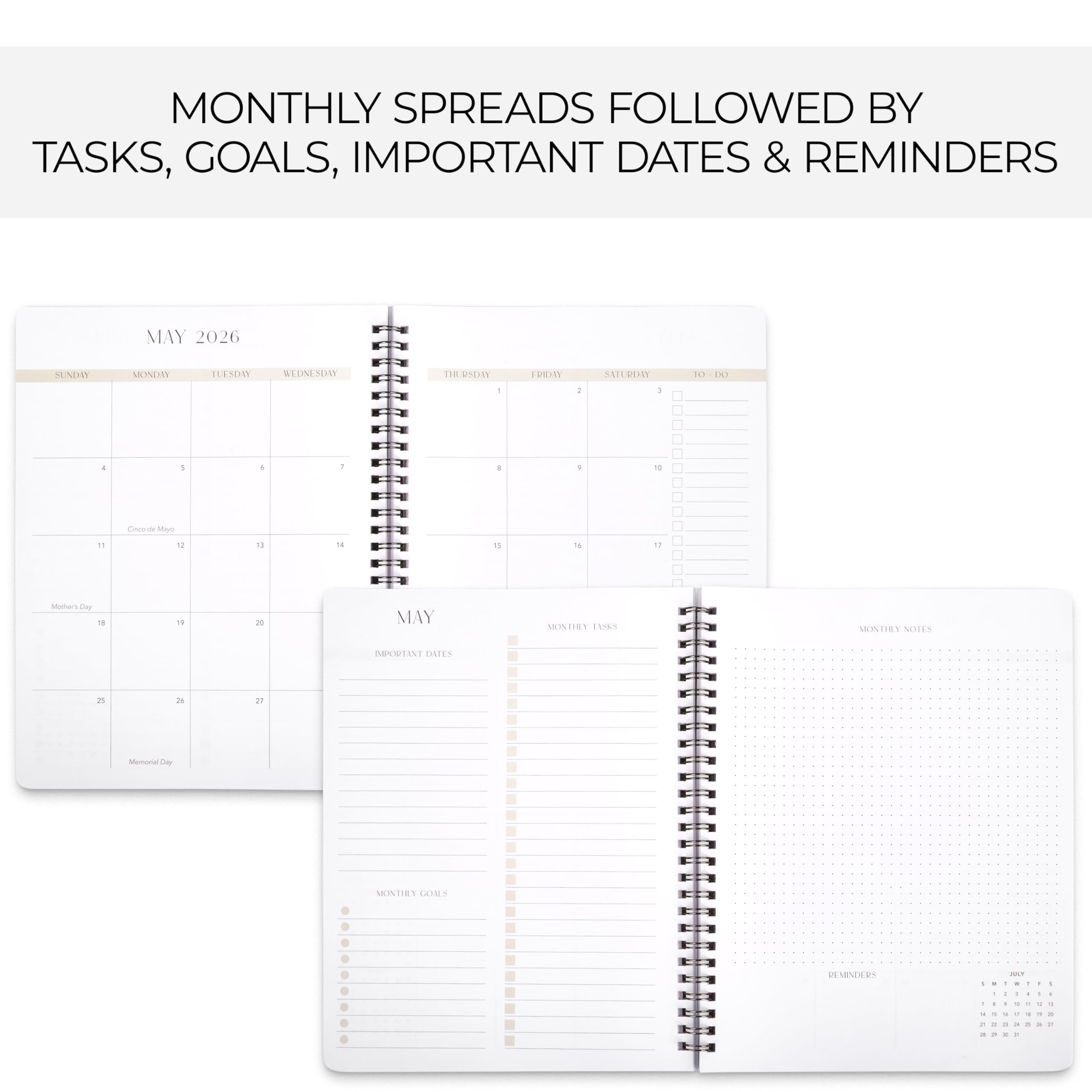 2025-2026 Monthly Planner & Calendar Book - Aesthetic Productivity Planner with To-Do Lists for Work, School & Personal Goals | January 2025-December 2026 | Perfect for Office, College Students & Home Organization