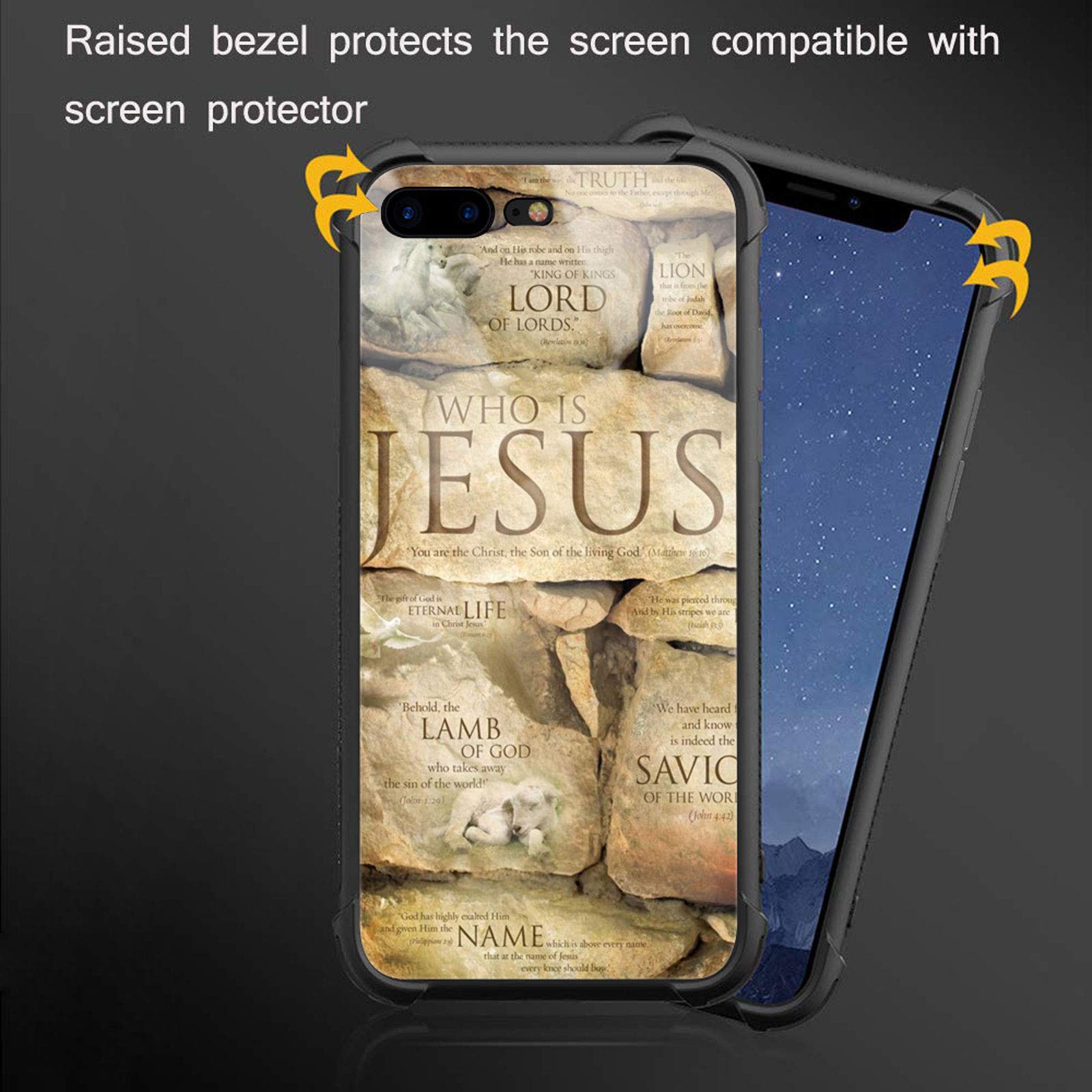 Christian Faith Jesus Graphic iPhone 8/SE 2020 Case for Girls - Shockproof Anti-Scratch Hard PC Back Cover with Picture Pattern Design | Perfect for Daily Protection & Style Expression