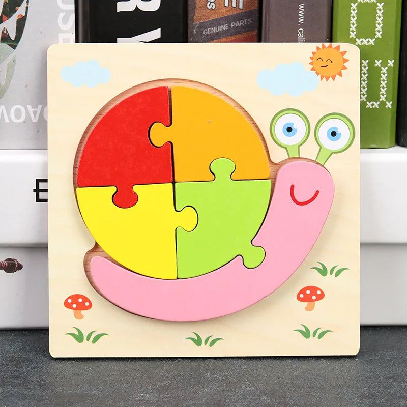 3D Wooden Animal Puzzles for Toddlers - Educational Learning Toys for Kids - Perfect for Early Childhood Development & Montessori Playtime