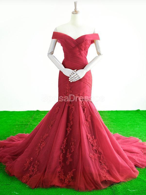 Elegant Off Shoulder Red Mermaid Prom Dress for Evening Party & Special Occasions - Perfect for Homecoming, Prom Night, and Formal Events (Style 12266)