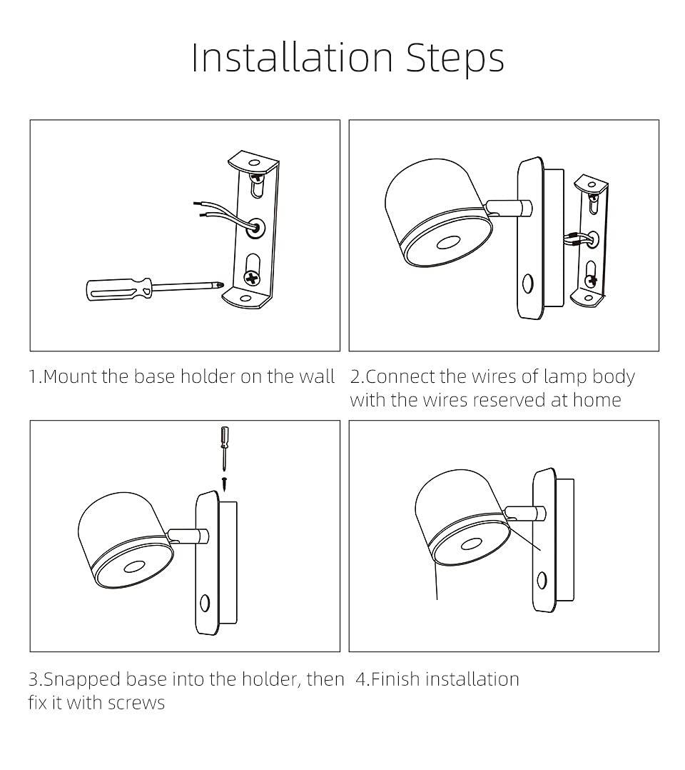Modern LED Wall Mount Lamp - Dimmable Bedside Reading Light, Nordic Style Bedroom & Living Room Wall Light with Infinite Dimming Switch (Black, Warm White) - Perfect for Cozy Nights & Stylish Home Decor