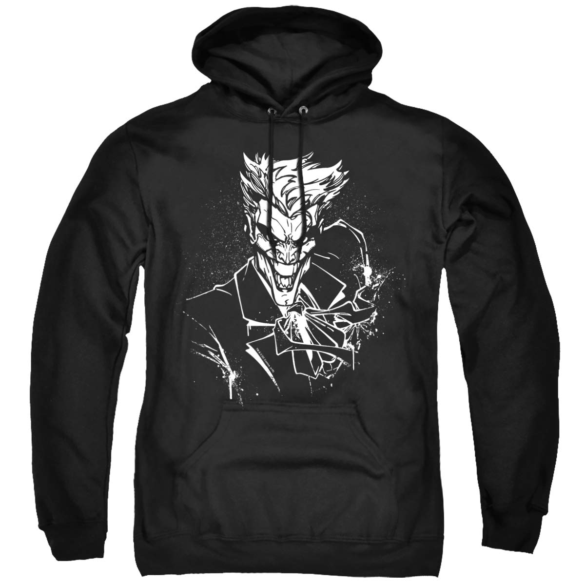 Batman Joker Splatter Smile Unisex Hoodie for Men & Women | DC Comics Superhero Graphic Pullover Sweatshirt | Perfect for Cosplay, Halloween, and Comic Con