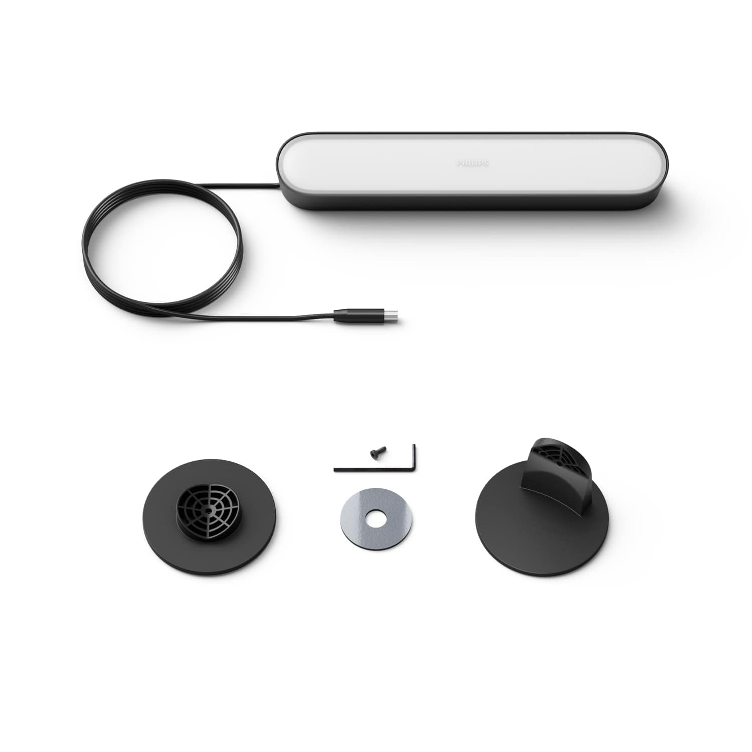 Philips Hue Smart Play Light Bar Extension - Black & White Color Changing LED Light with 16 Million Colors - 1 Pack - Works with Hue Bridge & Hue Play Base Kit - App & Voice Control (Alexa, Google Assistant) - Perfect for Gaming Setups, Home Theater & Room Ambiance Lighting