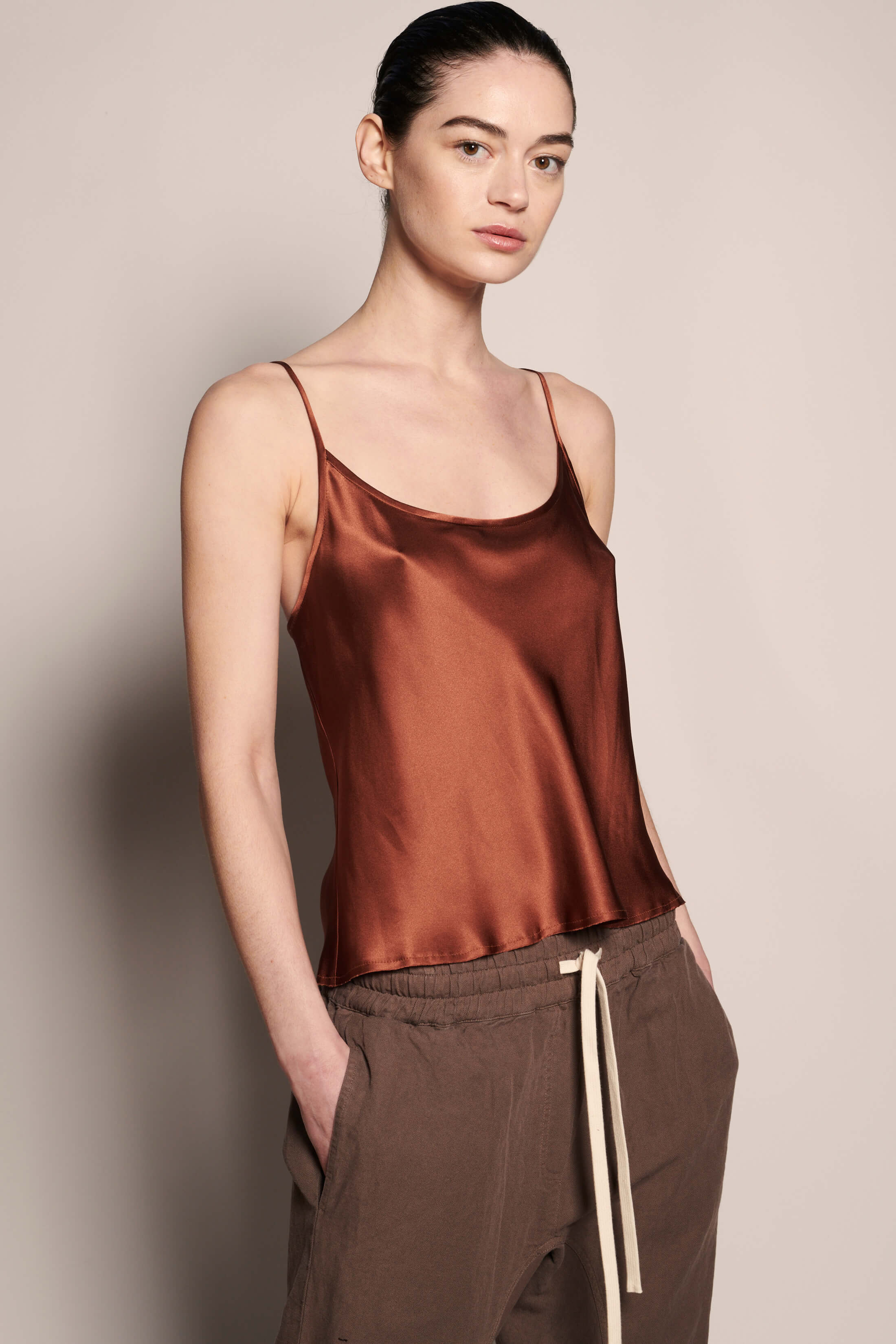Minimalist Black Cami Tank Top for Women - Perfect for Layering, Casual Wear & Summer Outfits