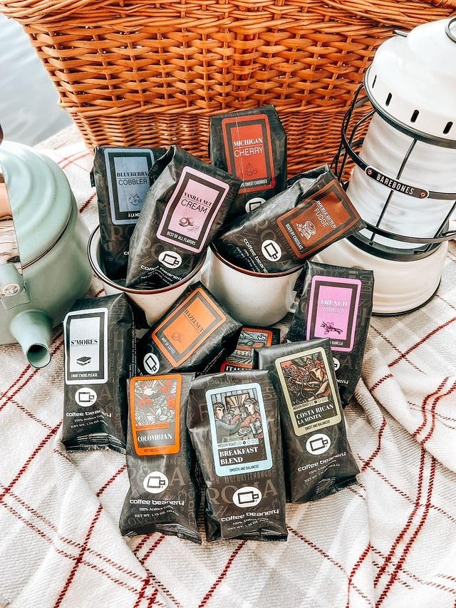 Amaretto Flavored Coffee Beans - Light-Medium Roast 1.75oz Sample Pack | Premium Arabica Coffee for Home Brewing, Office Use & Gifts | Try Me Size Coffee Sampler by Coffee Beanery