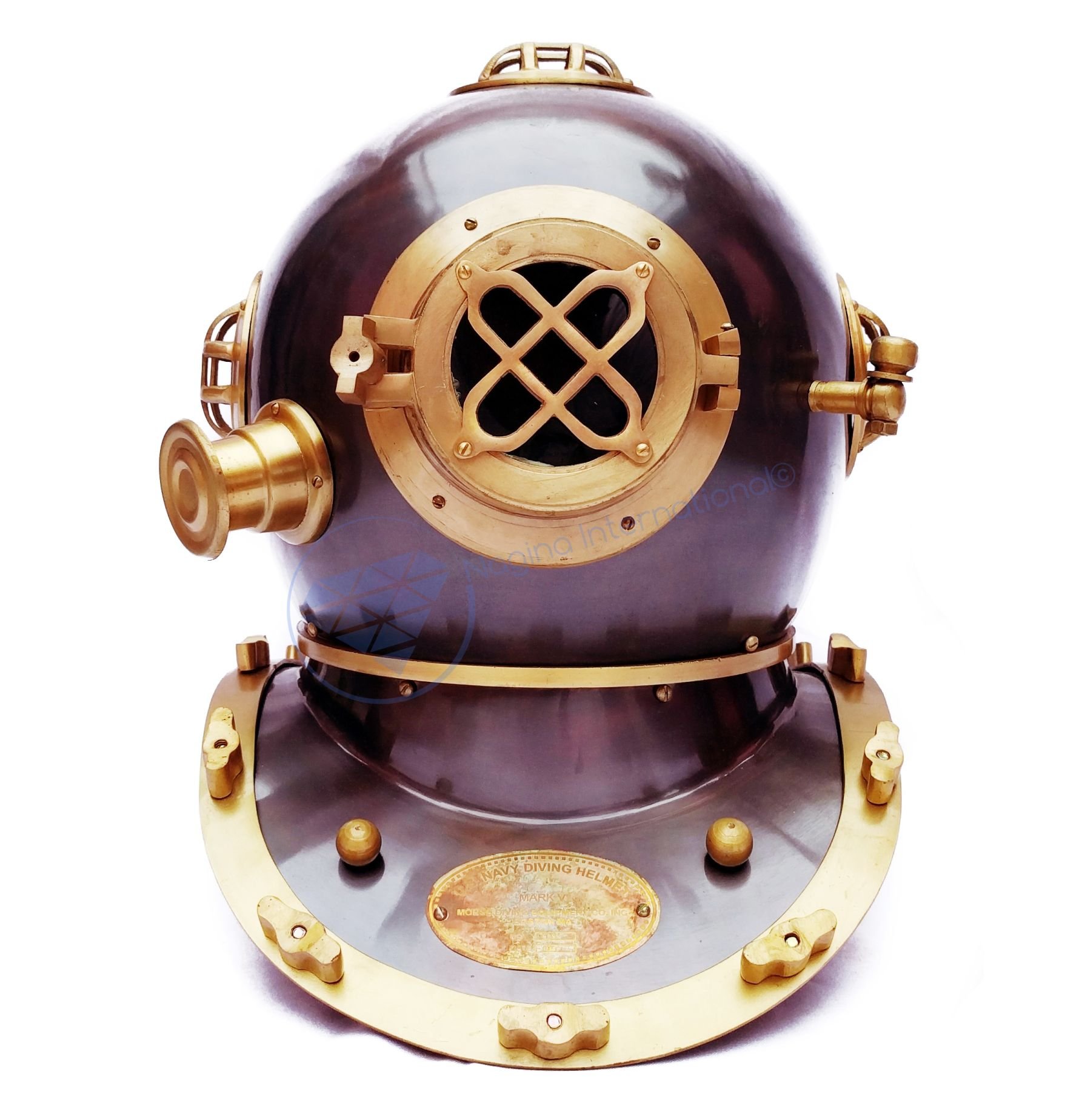 18 Inch Antique Copper Finish US Navy Diver Helmet - Vintage Nautical Diving Helmet Replica | Perfect Navy Gift & Collectible for Divers & Military Enthusiasts | Ideal for Home Decor, Man Cave, or Nautical Themed Parties