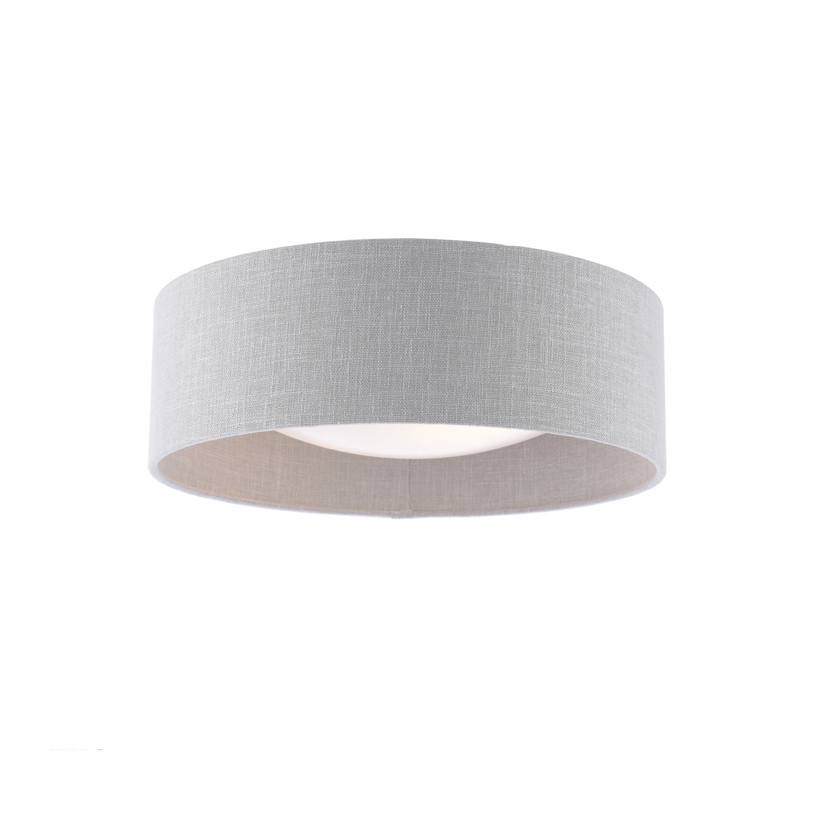 Bacall 2-Light Flush Mount Ceiling Light Fixture with Natural/Silver Shade, E27 Socket - Perfect for Bedroom, Living Room, and Hallway Lighting