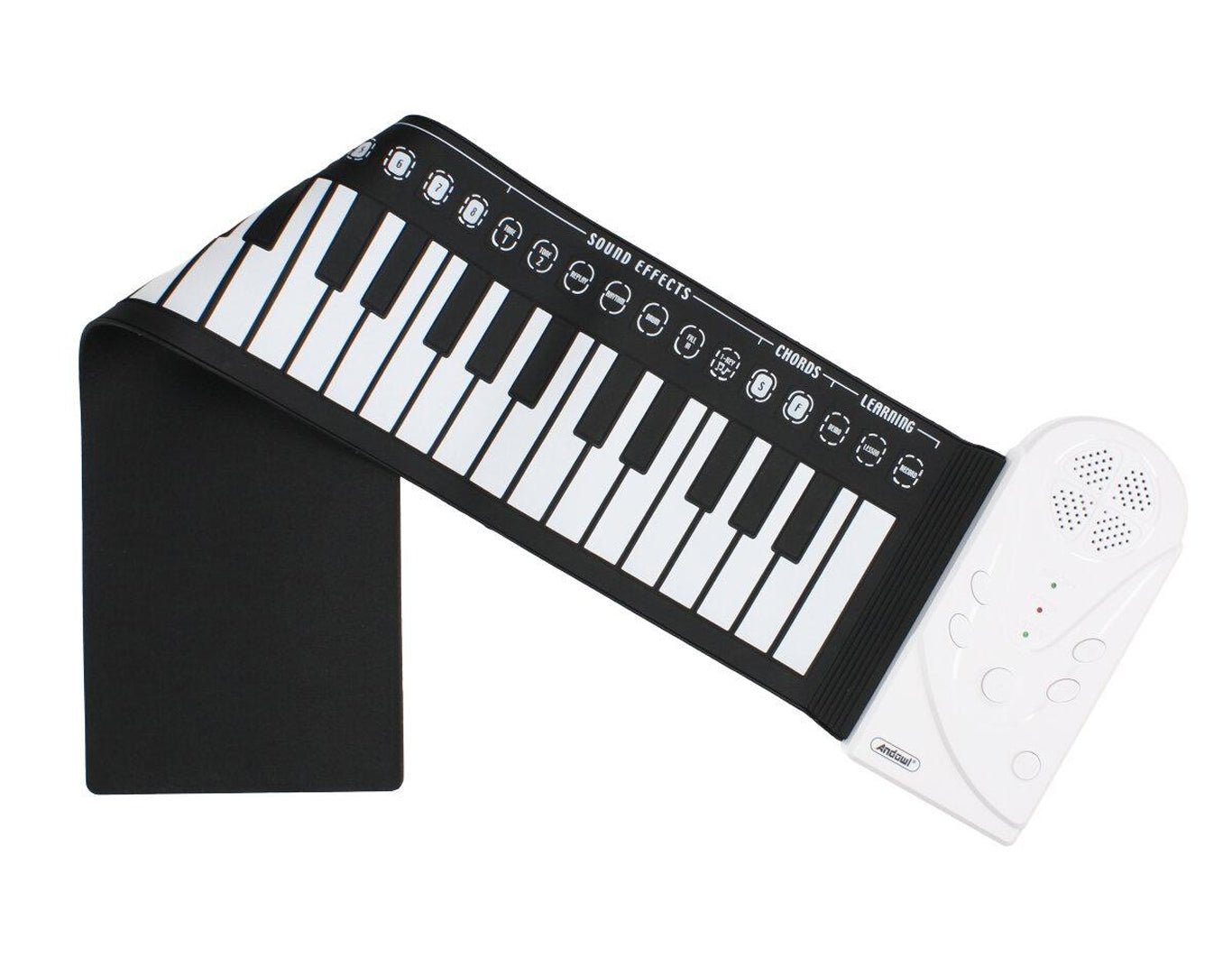 Andowl S747 Portable Roll Up Keyboard - Ultra Thin Flexible USB Keyboard for Laptop/PC/Tablet - Waterproof & Dustproof (White) - Perfect for Travel, Office, and Home Use