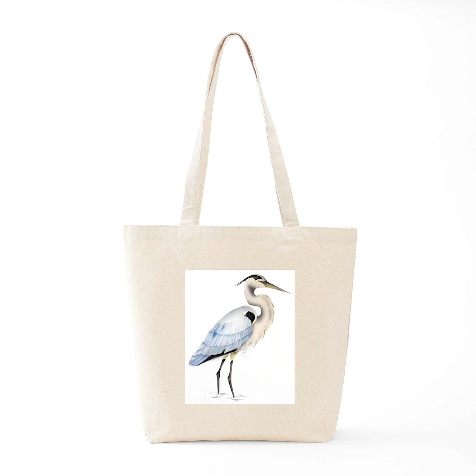 Great Blue Heron Canvas Tote Bag - Eco-Friendly Reusable Shopping Bag for Groceries, Beach & Daily Use | Natural Cotton Tote with Bird Design