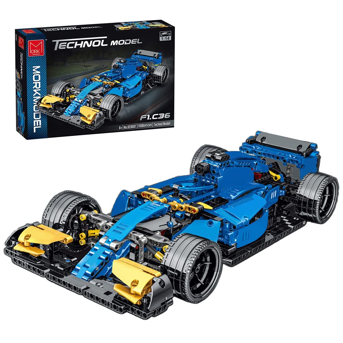 YYQPF Technic Formula 1 Racing Car Building Kit - 1117PCS 1:14 Scale Super Sports Car Model Set, FRR-F1 Compatible with Lego (Blue) | Perfect for Collectors, STEM Learning & DIY Racing Enthusiasts