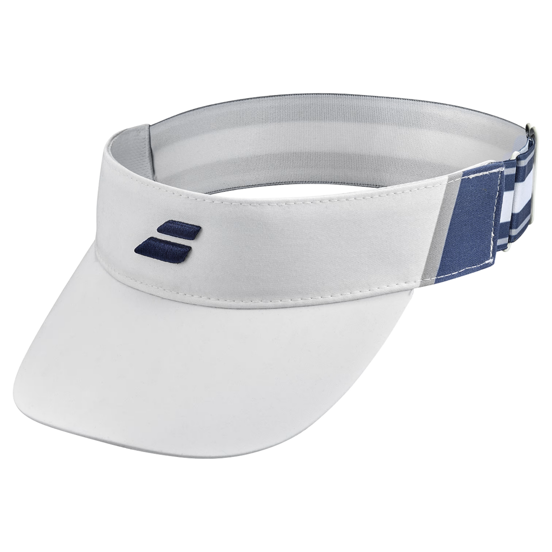 Babolat Elastic Visor Hat - White & Blue Adjustable Tennis Sun Visor for Men & Women - Perfect for Outdoor Sports, Running, Golf & Beach Activities