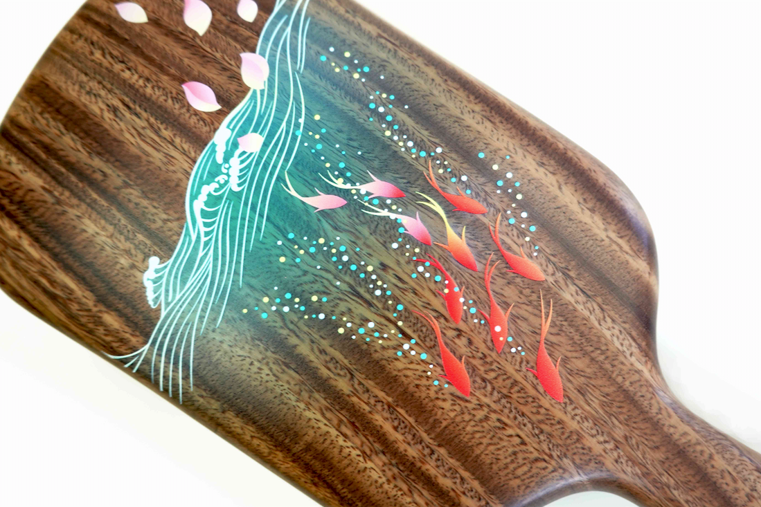 Premium Carp Jumping Paddle Hair Brush - Detangling & Styling for All Hair Types - Perfect for Salons, Home Use & Travel