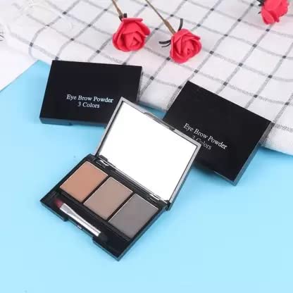 Professional Eyebrow Powder Cake Palette with Brush - Deep Coffee Shade for Natural Brows | Perfect for Daily Makeup & Eyebrow Shaping