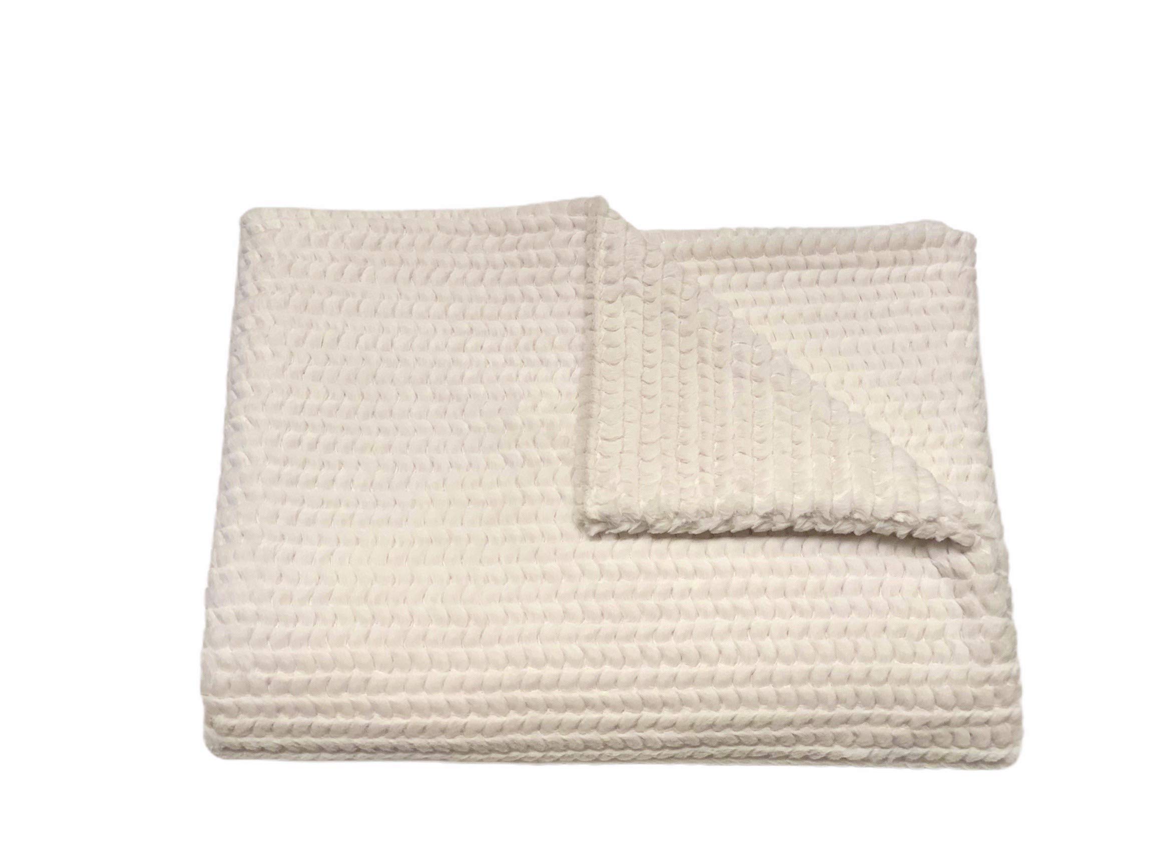 Brooklyn Throw - Luxurious, Ultra Soft & Fluffy Blanket for Winter - Extra Warm Fleece Throw for Sofa, Bed, Couch & Home Decor (Ivory) - Perfect for Cozy Nights, Movie Time & Gift Giving