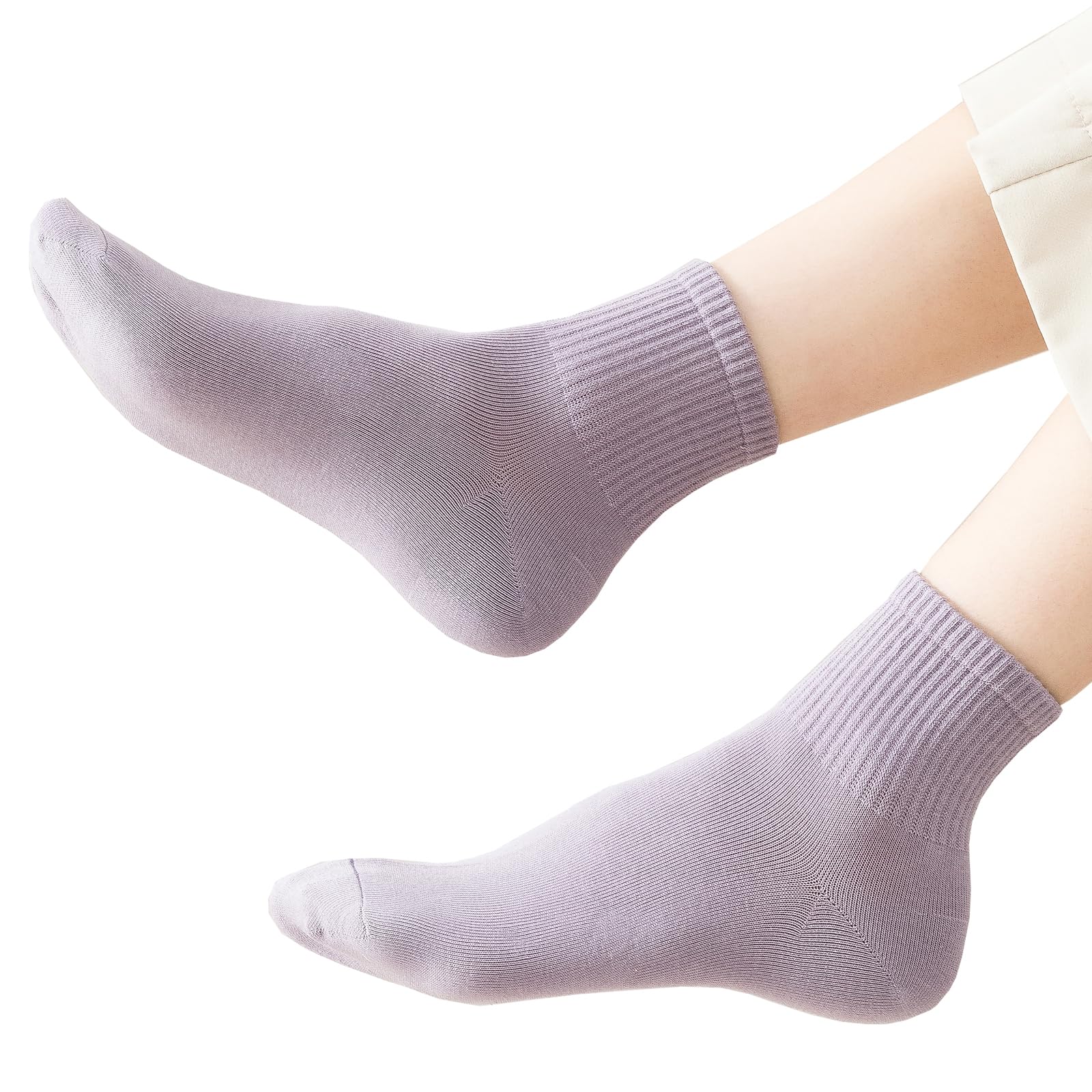 Women's Mini Crew Ankle Socks - 6-Pack Pure Cotton Athletic Casual Socks for Running, Yoga & Everyday Wear | Breathable & Comfortable All-Season Socks