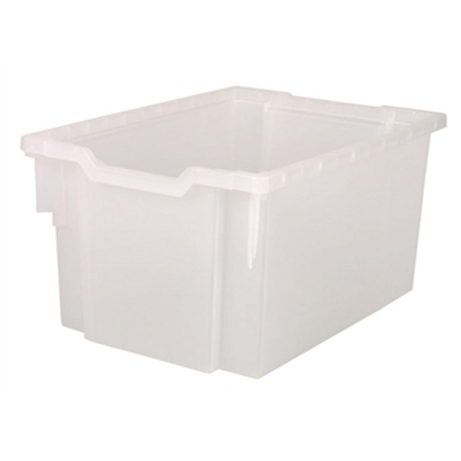 F3 Gratnell Plastic Tray - Translucent Storage Organizer for Classroom, Office & Home - Durable Stackable Bins for Supplies, Toys & Crafts