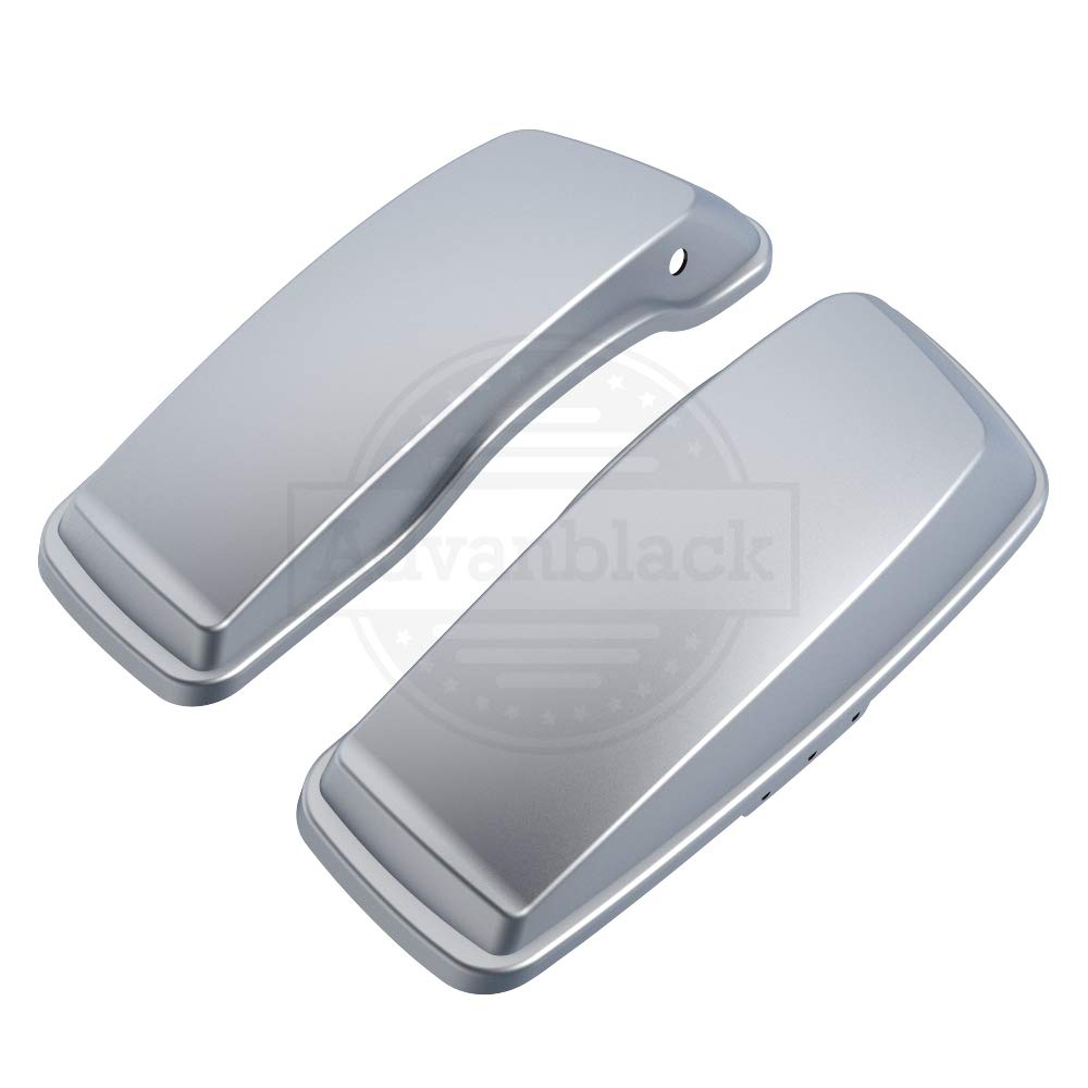 Moto Onfire Saddlebag Lids for Harley Touring Street Glide & Road Glide Special (2014-2020) - Barracuda Silver Denim - Durable Motorcycle Accessories for Long Rides & Custom Upgrades