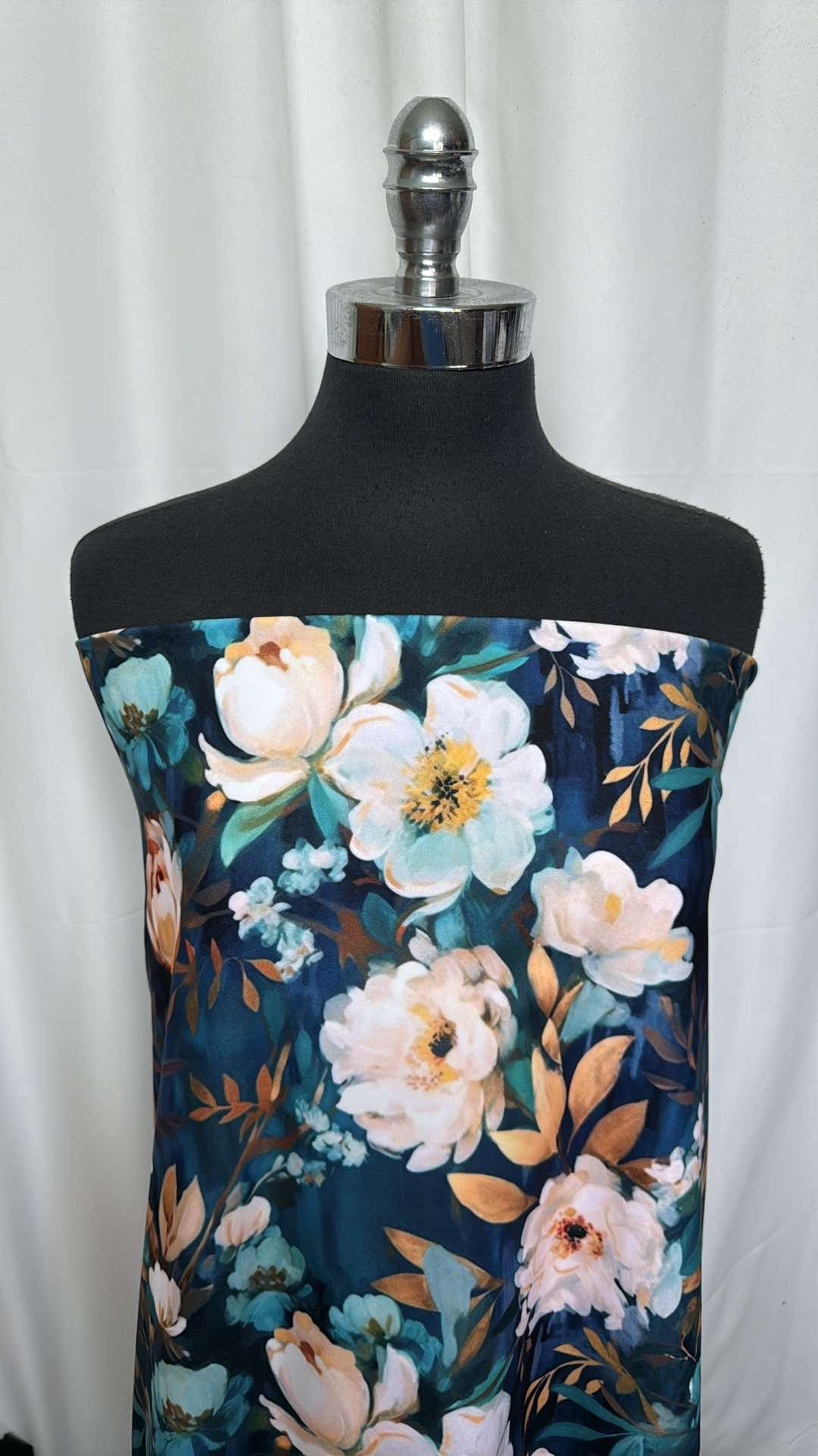 Moonlit Petals 90/10 Polyester Spandex Brushed Fabric - Soft Performance Material for Activewear & Loungewear - 3 Yard Cut - Perfect for Yoga Pants, Leggings & Comfortable Home Wear