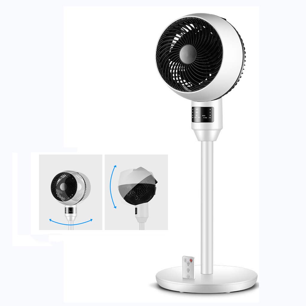 Quiet 3-Speed Oscillating Pedestal Stand Fan with Remote Control - Adjustable Height for Home, Bedroom & Office Air Circulation - White Convection Air Circulator Fan for Cooling & Ventilation